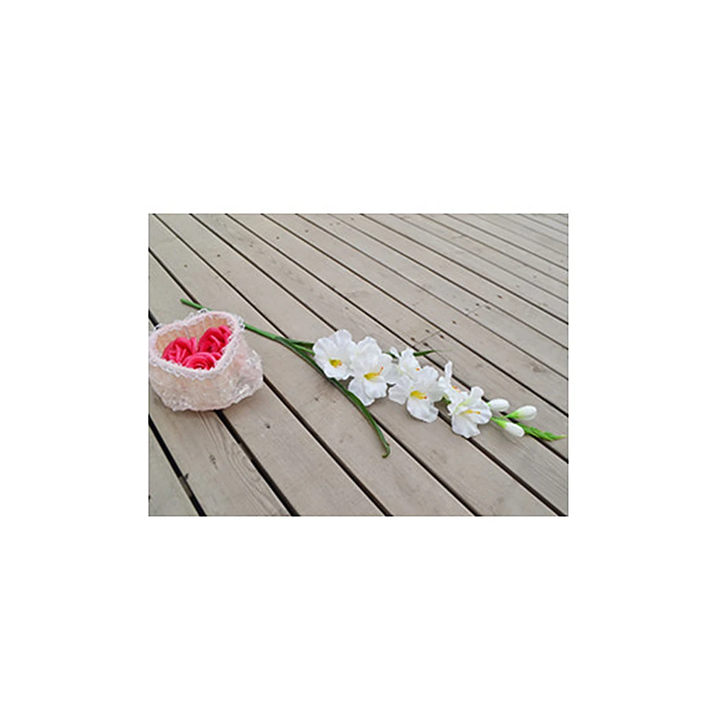 Artificial Fake Silk Flower Gladiolus White DIY Craft Ornament Art Wedding Decoration Home Table Decor Artwork  