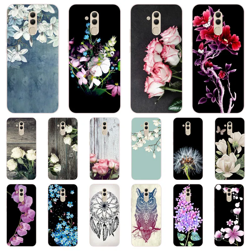 

huawei mate 20 lite Case,Silicon Popular flowers Painting Soft TPU Back Cover for huawei mate 20 lite Protect Phone cases shell