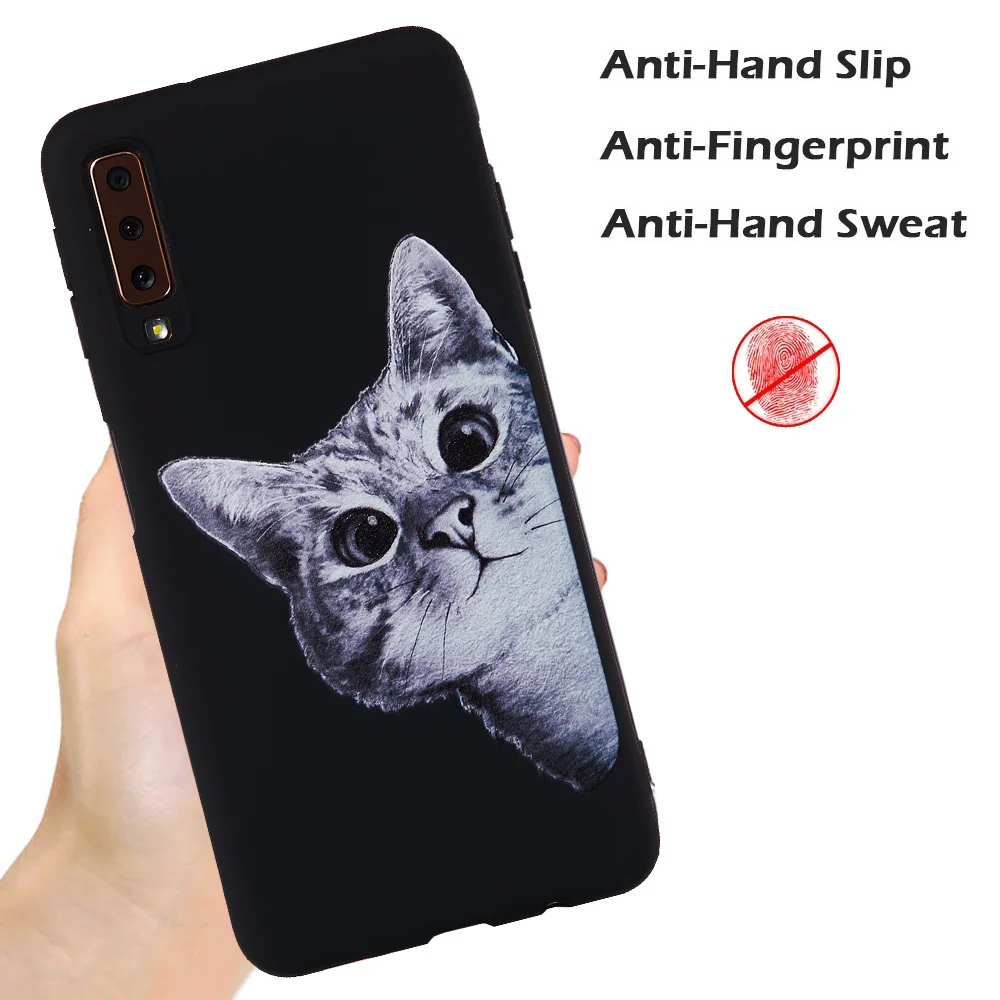 KSAM1181_4_JONSNOW Phone Case for Samsung A7 2018 A6 A8 J4 J6 J415 J610 2018 Matte Painted Patterns Soft Silicone Cover Cases