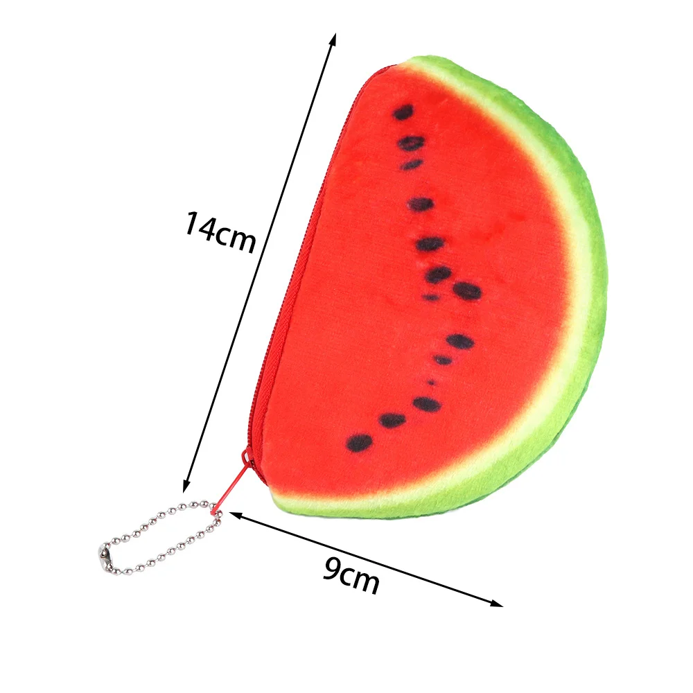 Новая модная женская сумка для монет с фруктами, кошелек на молнии, милая сумочка с фруктами, плюшевая забавная мультяшная мини-сумка, кошельки для монет