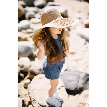 

Rorychen Brand 2019 New 1-5Yrs Baby Kids Girls Denim Romper Sleeveless Elastic Waist Blue Jumpsuits Summer Clothes