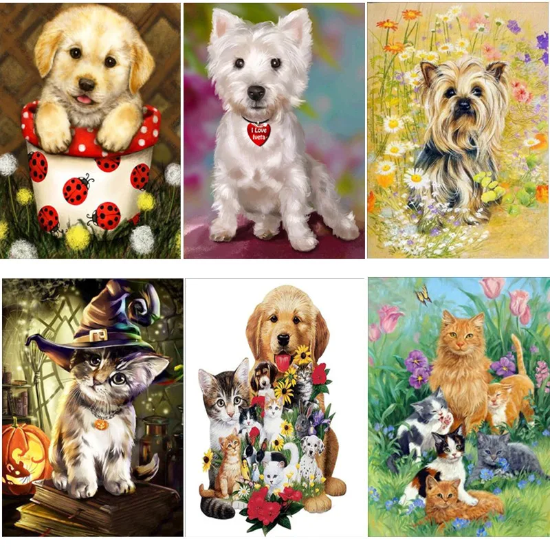 

Garden Diamond 5D DIY Diamond Painting "Cute Cat and Dog" Embroidery Cross-stitch Rhinestone Mosaic Painting Home Decor Gift
