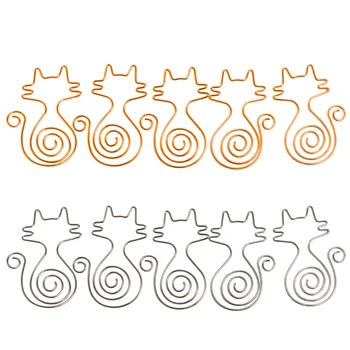 

ZHUTING High Quality Metal Cute Cat Metal Paper Clips Pin Book Bookmark Memo Clip Office School Stationery