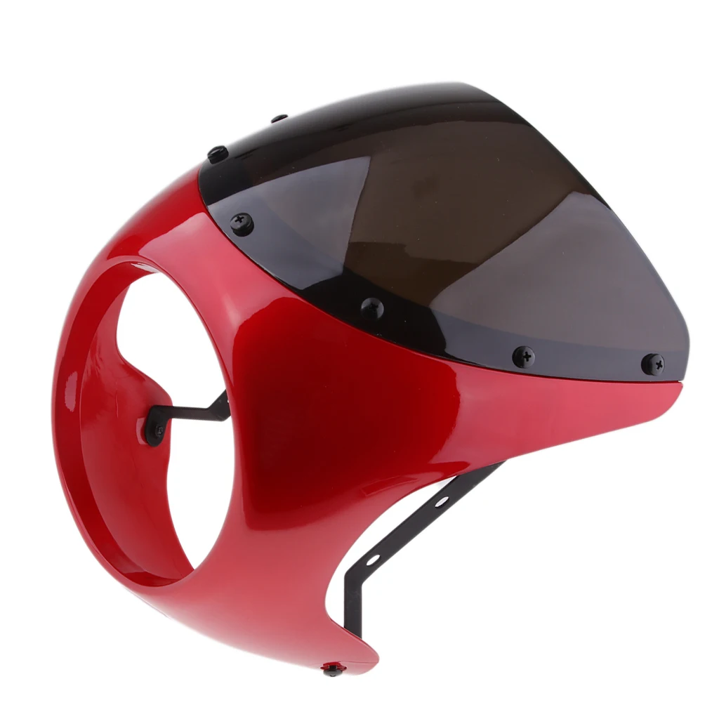 Retro Cafe Racer Style 7'' Headlight Lamp Handlebar Fairing Windshield Universal Less Turbulence Improves Stability
