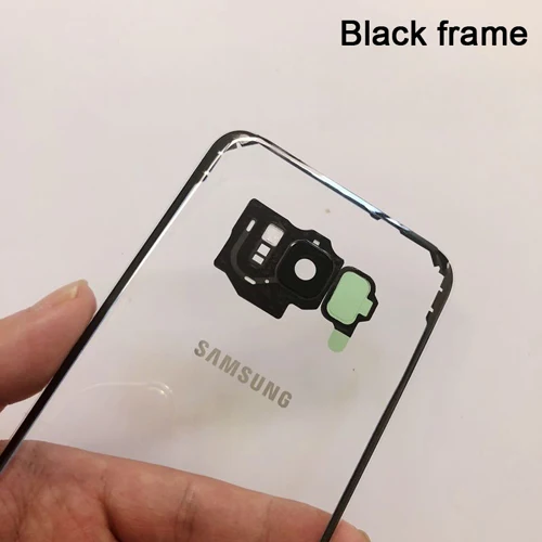 Чехол для задней панели samsung для samsung Galaxy S7 G9300 S7 Edge S7Edge G9350 стеклянная прозрачная задняя крышка - Цвет: Black
