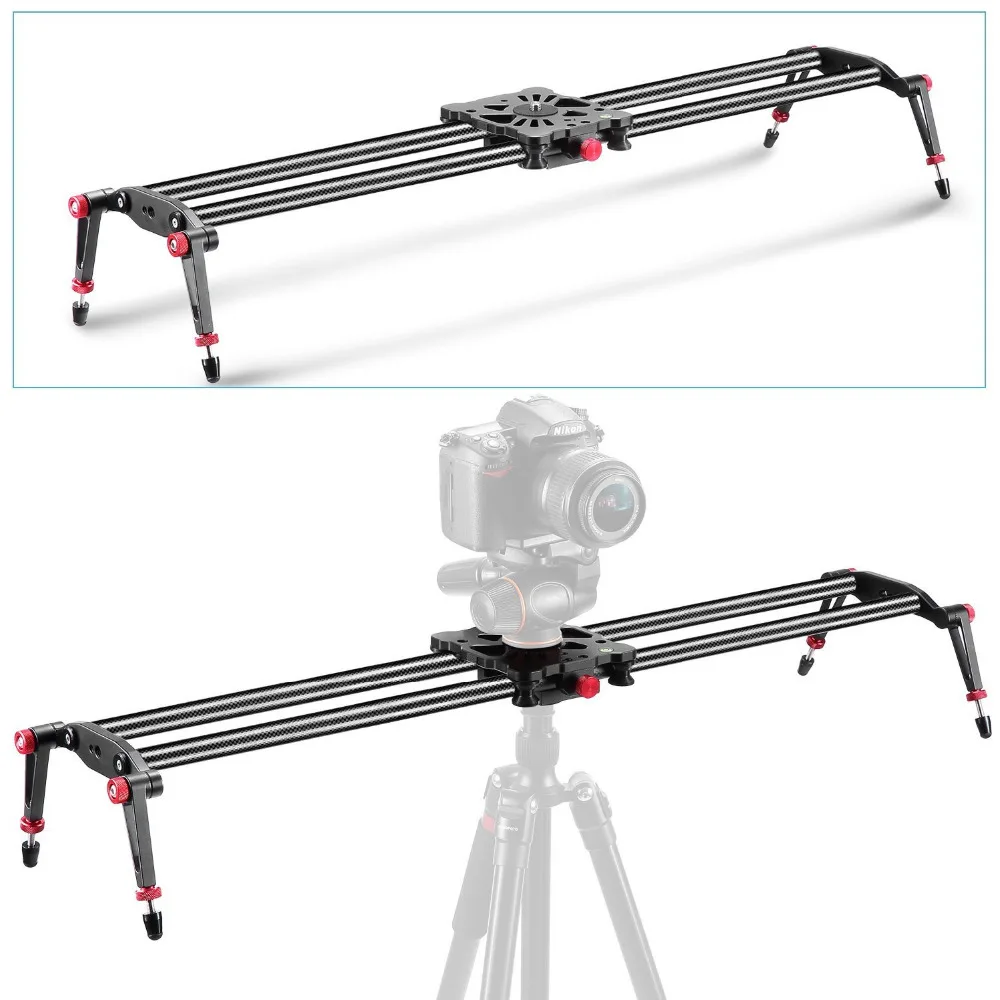  Neewer Carbon Fiber Camera Track Dolly Slider Rail System with 17.5lbs/8kg Load Capacity for Stabil