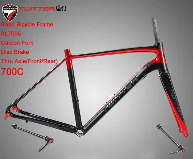 

Twitter Phantom2.0 700c Road Bicycle Frame For Disc Brake XC Road Bike Alumium Frame Carbon Fork Inner Cable Matte Glossy