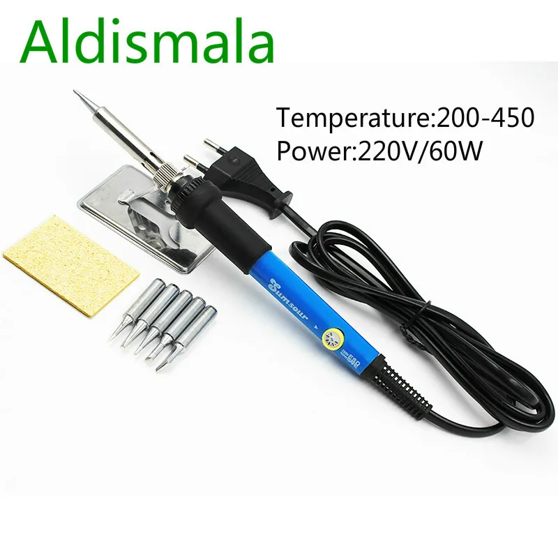 

Aldismala High Quality electronic product Soldering Iron Handle SMD PCBA Lead-free Solder iron Repair rework Tooling 5pcs Tips