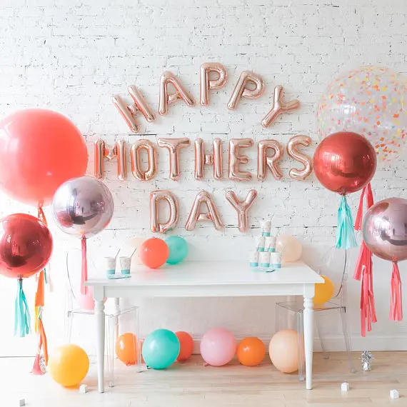 16 дюймовые розовые золотые шары из фольги в виде букв Best Mom Ever Happy Mother's