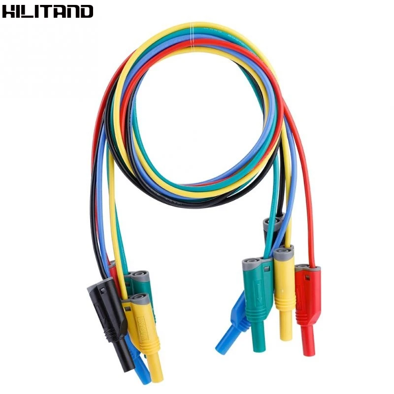 

5pcs 1000V 10A 14AWG 4mm Banana Plug Cable Safety Soft Silicone Wire Cables Kit For Multimeter