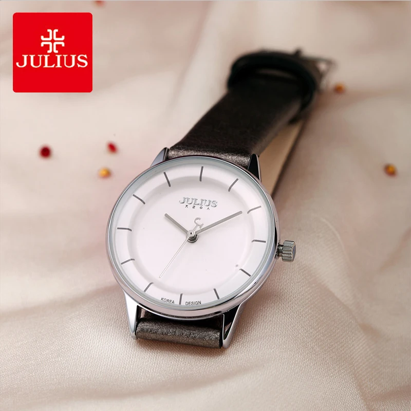 

Julius Vintage Ladies Leather Watch Casual Sport Round Dial Dress Wristwatch Waterproof Quartz Watch For Woman Love Gifts Reloj
