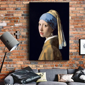 

The Girl With A Pearl Earring Famous Wall Paintings Reproductions By Jan Classical Portrait Art Canvas Prints Home Decor