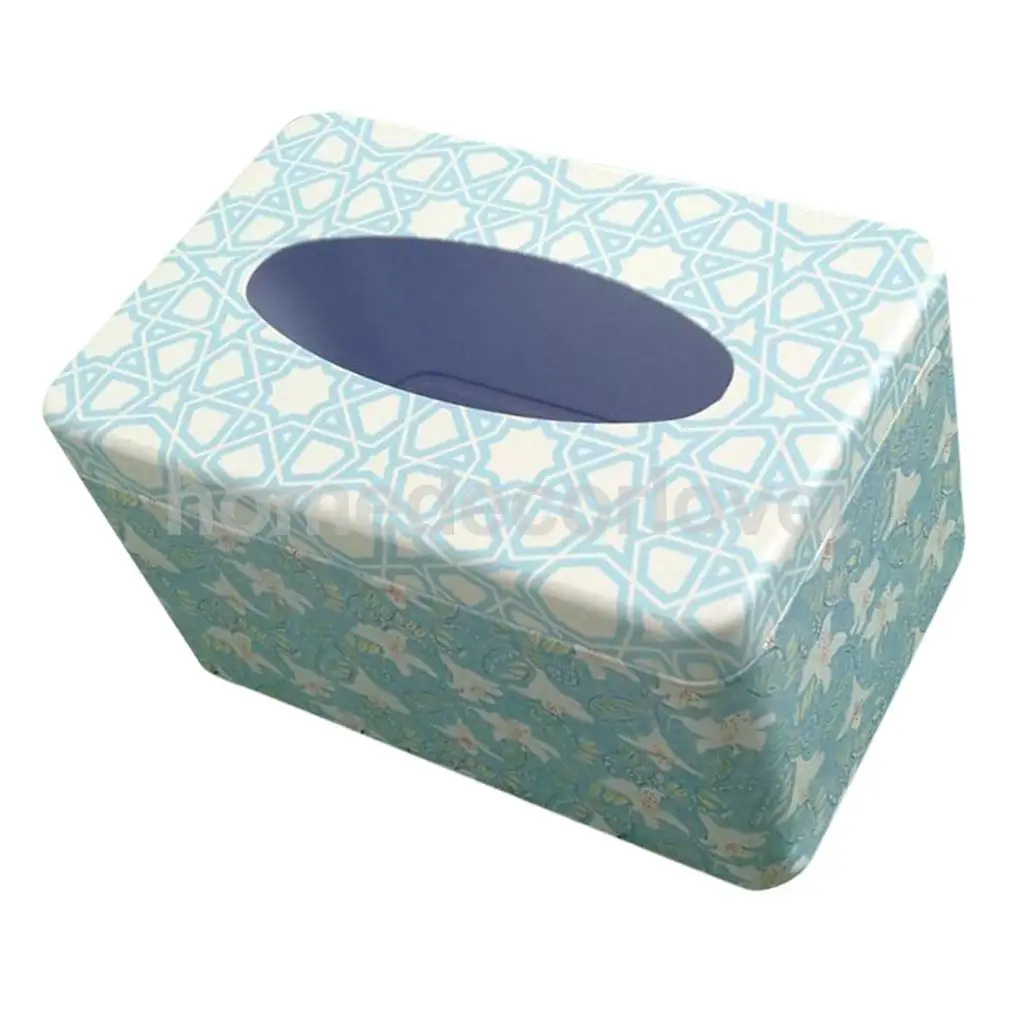 Tissue Box Cover Napkin Holder Car Paper Storage Container Tin Case Kitchen