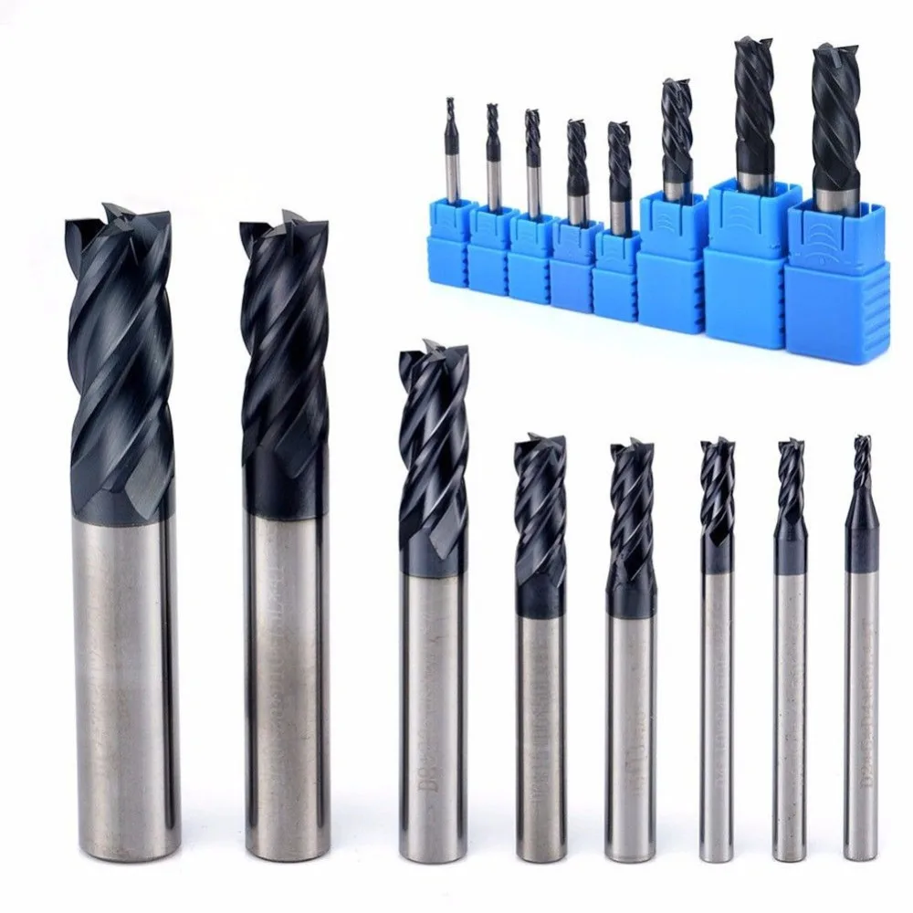 

8 x 2-12mm 4 Flutes Carbide End Mill Bit Tungsten Drill Milling Cutter CNC Tool
