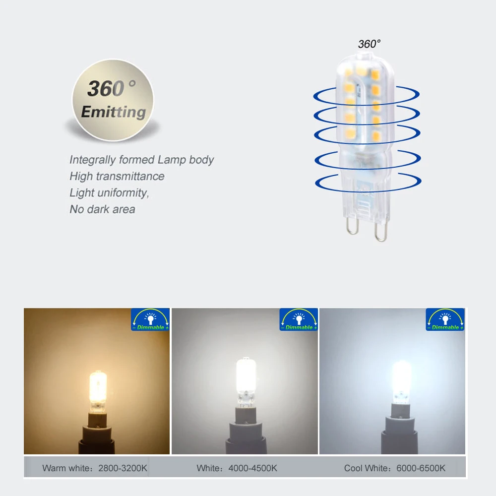 10 шт. затемняемый G9 светодиодный 220 В 110 В 14 22 32 светодиодный s 3 Вт 5 Вт 7 Вт светодиодный G9 2835SMD прожектор для замены галогенной лампы Люстра ампула Luz