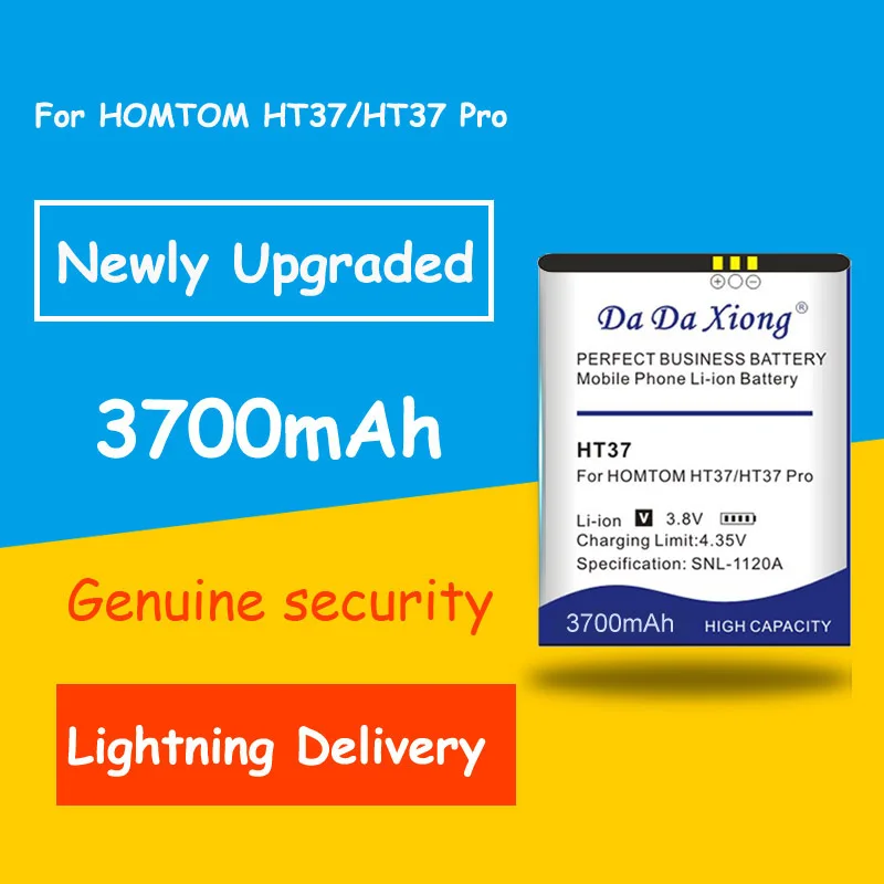 

High capacity 3700mAh for HOMTOM HT37 HOMTOM HT37 Pro Battery Accumulator AKKU Mobile Phone Batteria+Free shipping
