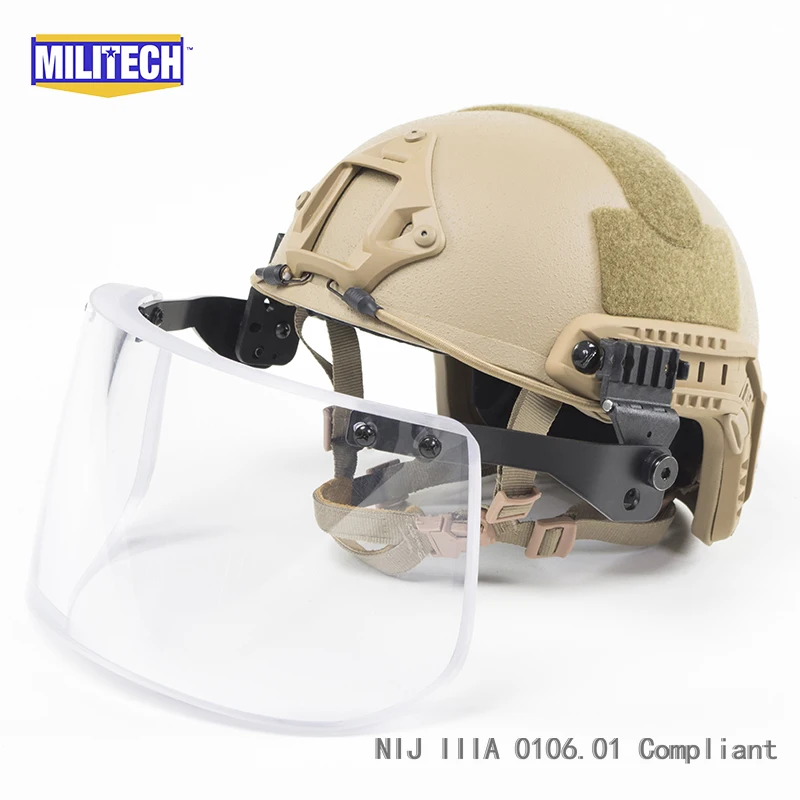 MILITECH Coyote CB OCC Liner Set NIJ IIIA FAST Bulletproof Helmet and Visor Set Ballistic Helmet Ballistic Bullet Proof Mask MILITECH Coyote CB OCC Liner Set NIJ IIIA FAST Bulletproof Helmet and Visor Set Ballistic Helmet Ballistic Bullet Proof Mask
