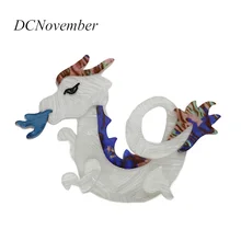 Vintage Dragon Brooches Women Men Resin Acrylic Acetate Celluloid Brooch Pin DCNovember vintage fox brooches 5 color animal foxes brooches women acrylic brooch pin resin brooches jewelry dcnovember
