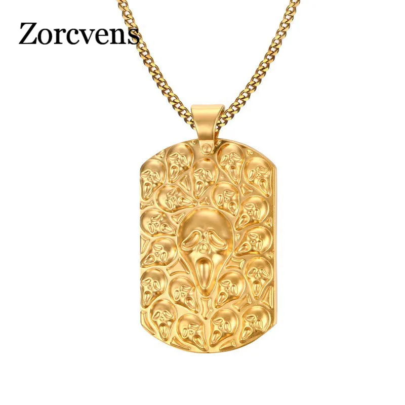 

LETAPI 2019 New Fashion High Quality Gold Color 316L Stainless Steel Skeleton Pendant Necklace for Man