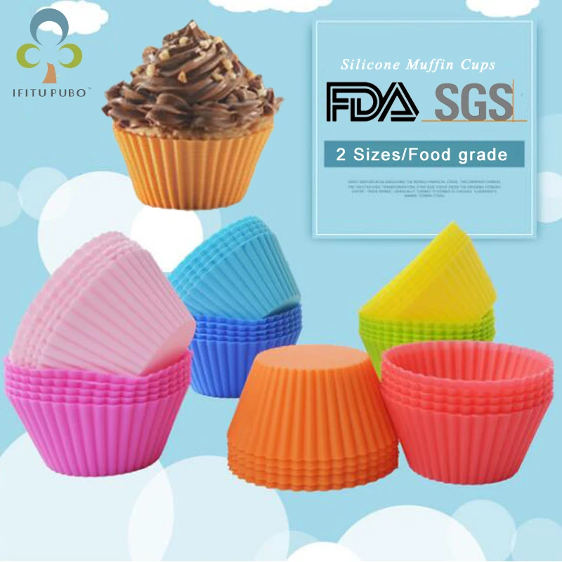 12pcs Silicone Square Cup Cake Muffin Cupcake Cases Baking Cup Baking Moulds 