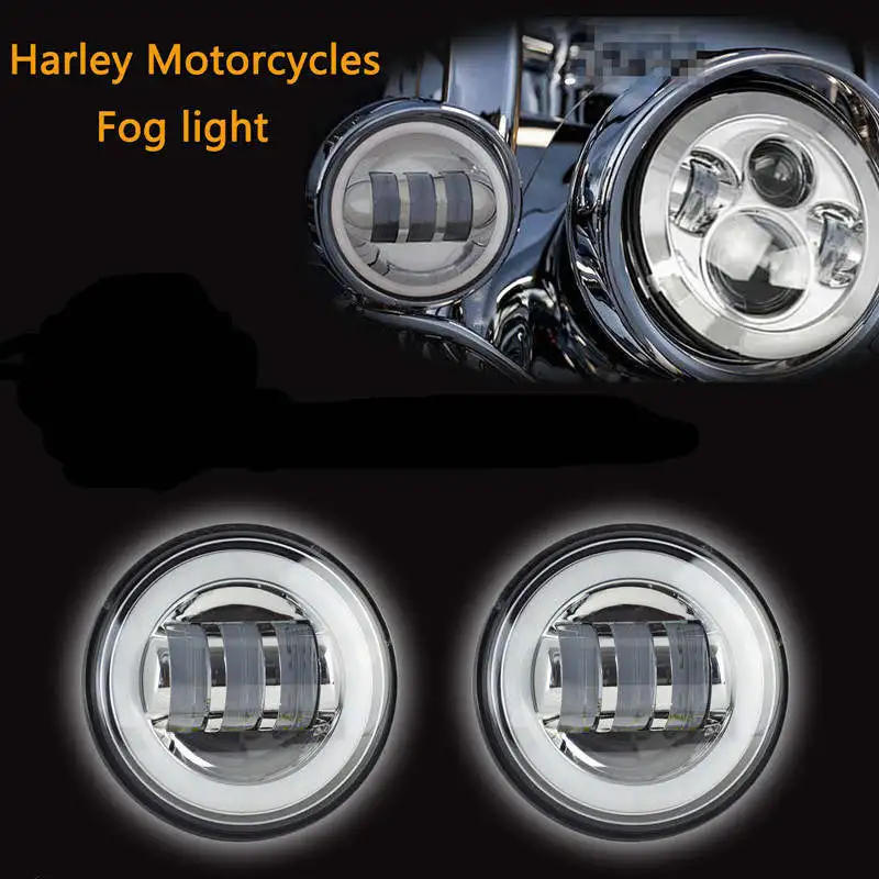4.5inch LED Auxiliary Spot Fog Passing Lights Lamps Pair Harley Motorcycle asd