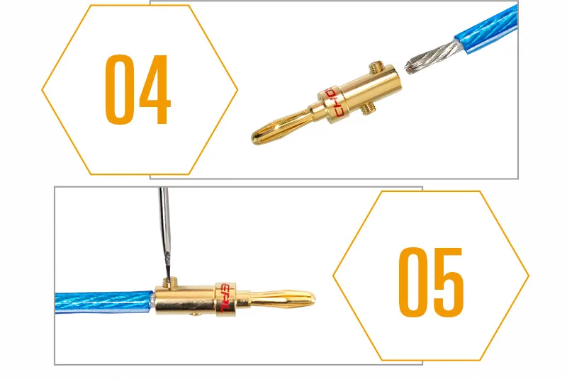 Choseal 24K Gold-plated Copper Banana Plug Connector Speaker Adapter Screw Audio Connectors  (8)