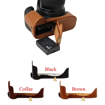 

New Pu Leather Half Camera case For Canon 1100D 1200D 1300D Bottom Video Bag Cover Open battery directly