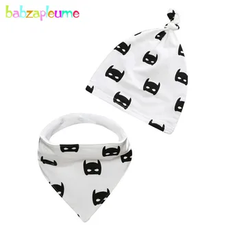 

2Piece/0-24Months/Baby Girls Boys Hats For Kids Cap+Bibs 100% Cotton Cartoon Cute Newborn Photography Props Accessories BC1676-1