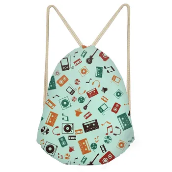 

Fashion Music Note Pattern Girls School Bags Casual Children Drawstring Bag Primary School Student Softback BackpackSumka