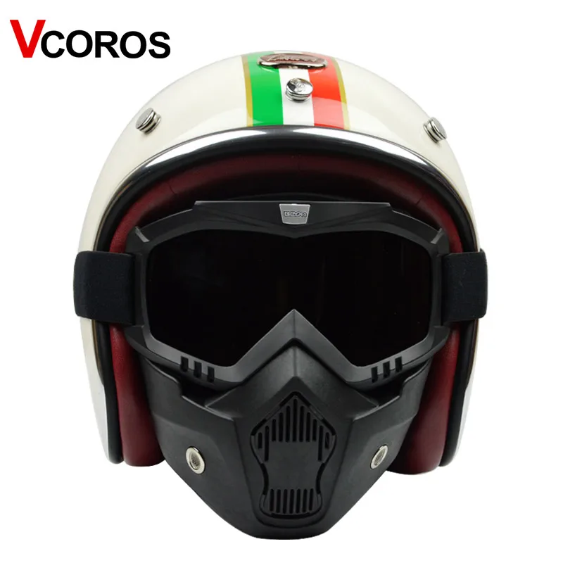 Beon open face half glass fiber motorcycle helmets vintage retro