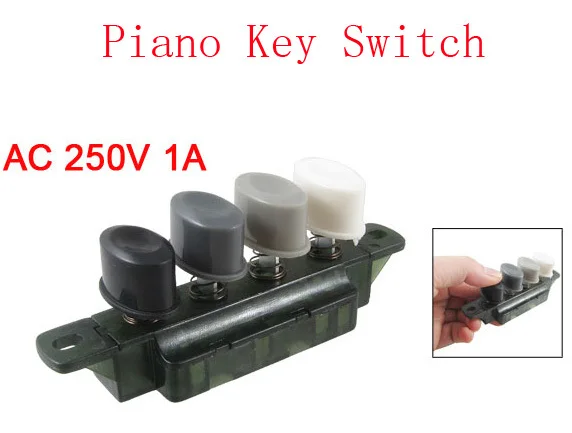 

Electric Fan Four Hooded Press Button Piano Key Switch AC 250V 1A for Midea 3pcs