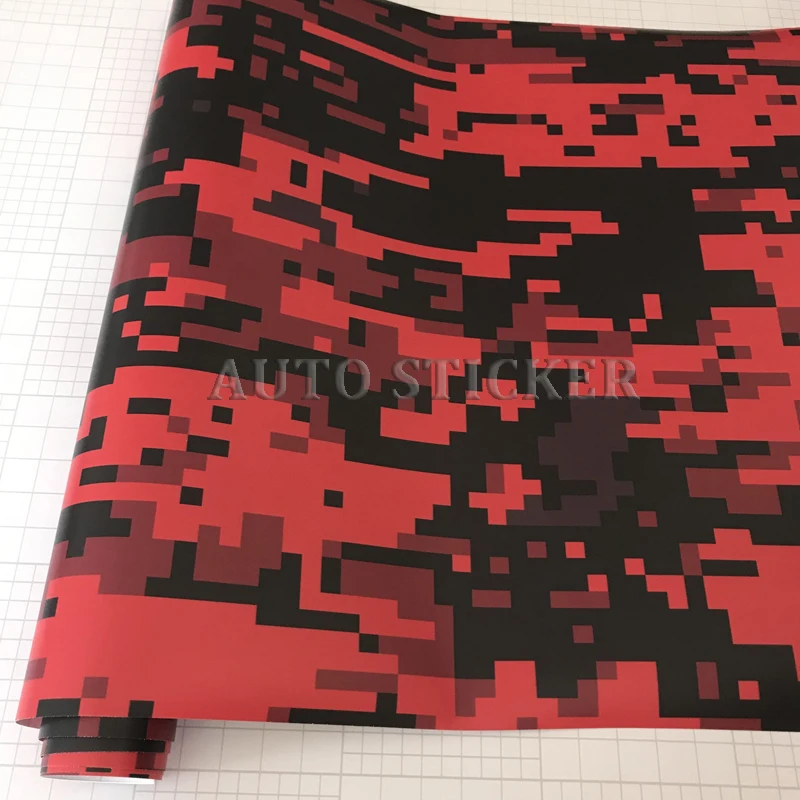 red black digit camo vinyl car wraps 4