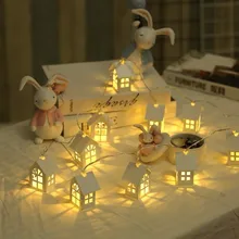 

LED Garland Wood House String LED 1.5m 10LEDs Room Decor String Lamp Wedding Party Holiday Fairy Lights Novelty Night Light Lamp