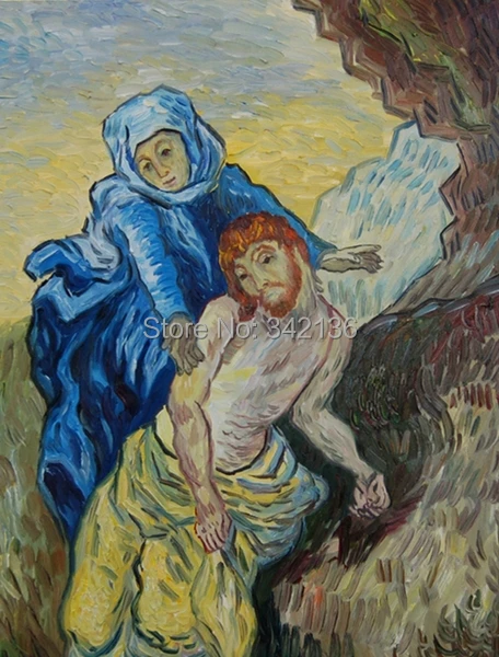 

Oil painting by Van Gogh artwork The Pieta modern canvas pictures for living room decoration unique gift for partner No Frame