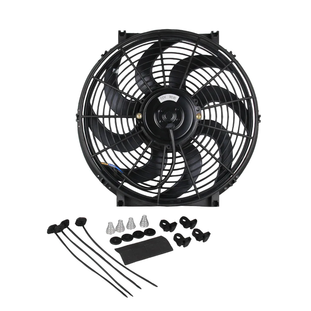 Universal 14 inch Fan Push Pull Electric Radiator Cooling 12V 90W Black