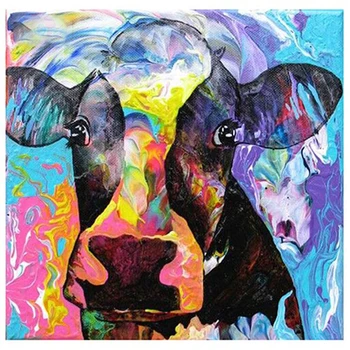 

DIY full square Diamond 5D Diamond Embroidery "color cartoon Cow" painting Cross Stitch 3D Rhinestone mosaic wall sticker