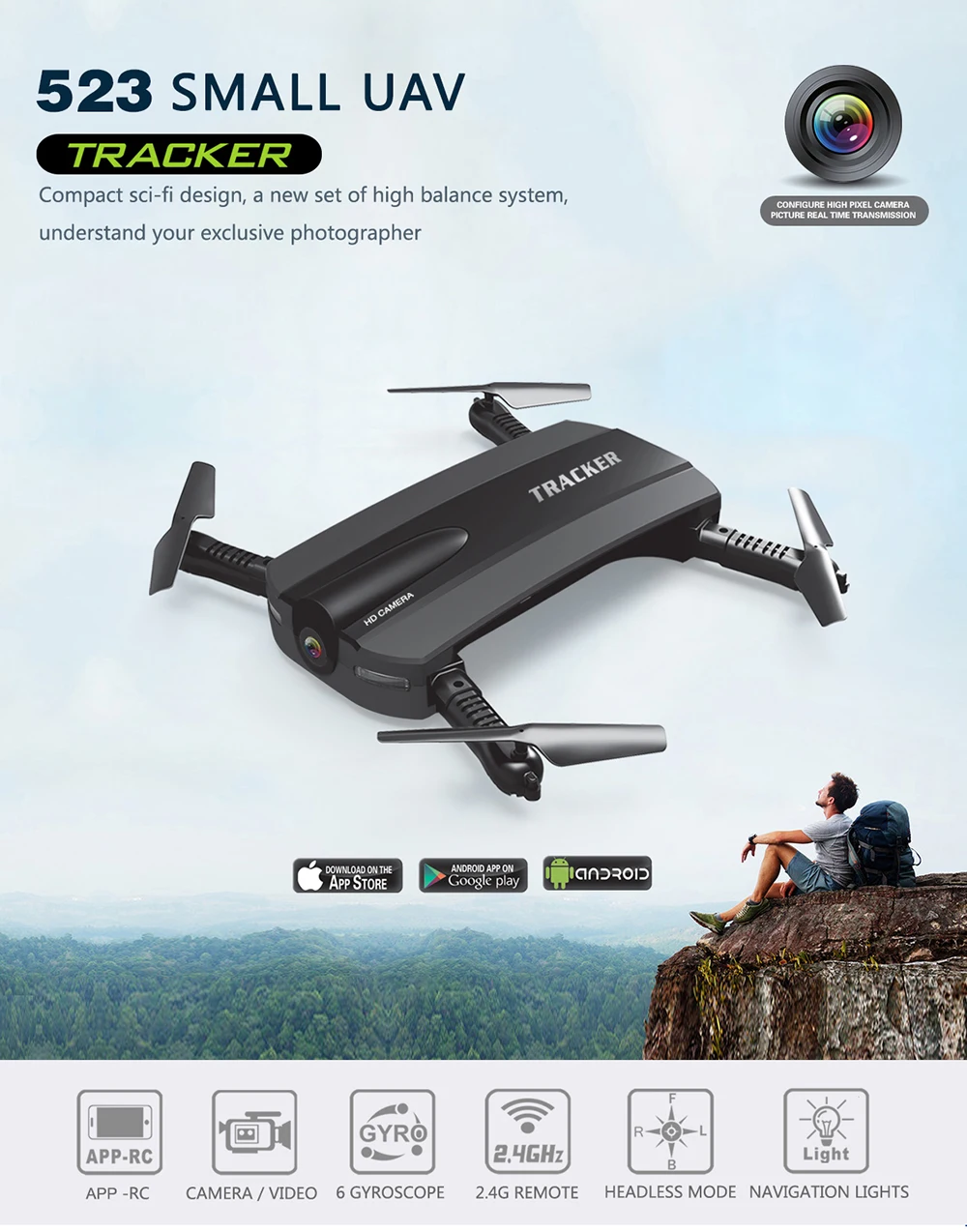 1 JXD 523 JXD523 Mini Foldable drone