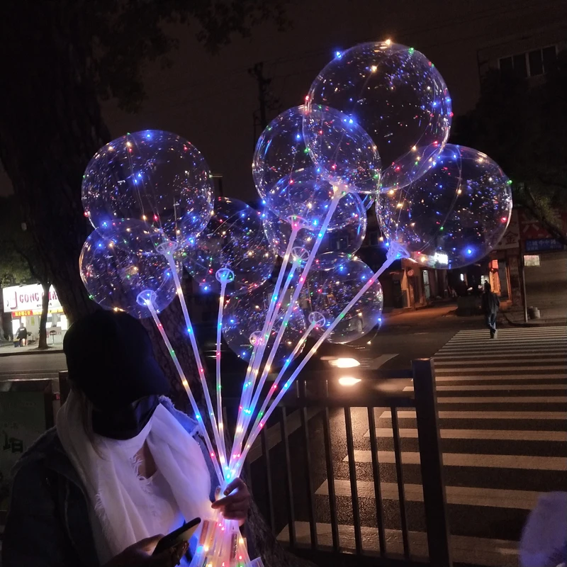 10 Uds. Led globo transparente globos Cumpleaños infantiles boda fiesta de  cumpleaños decoraciones niños adultos BOBO globos de aire|Globos y  accesorios| - AliExpress
