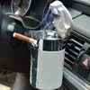 CHIZIYO Portable LED Light Ashtray Universal Cigarette Cylinder Holder Carbon Fiber Car Ashtray ► Photo 2/5