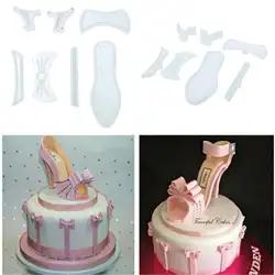 9 шт DIY Пластик печенье с мастикой плесень на высоком каблуке торт тиснением плесень инструменты для выпечки торт формы для выпечки FM1739