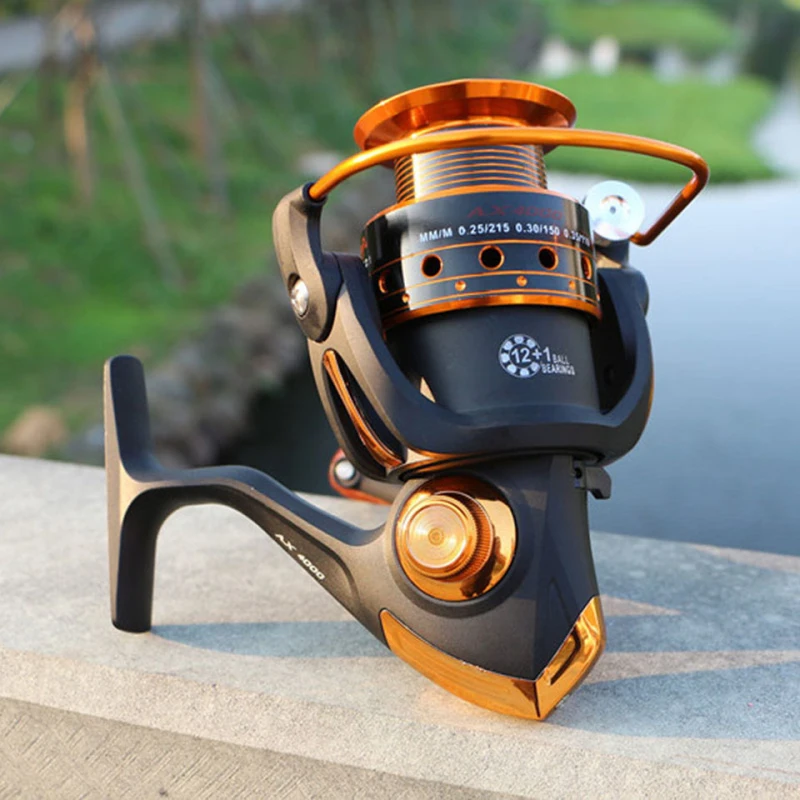 

yumoshi Fishing reel Spinning Fishing Reel AX series 12+1 Bearing Balls 500-9000 Series Metal Coil Spinning Reel Boat Rock Fishi