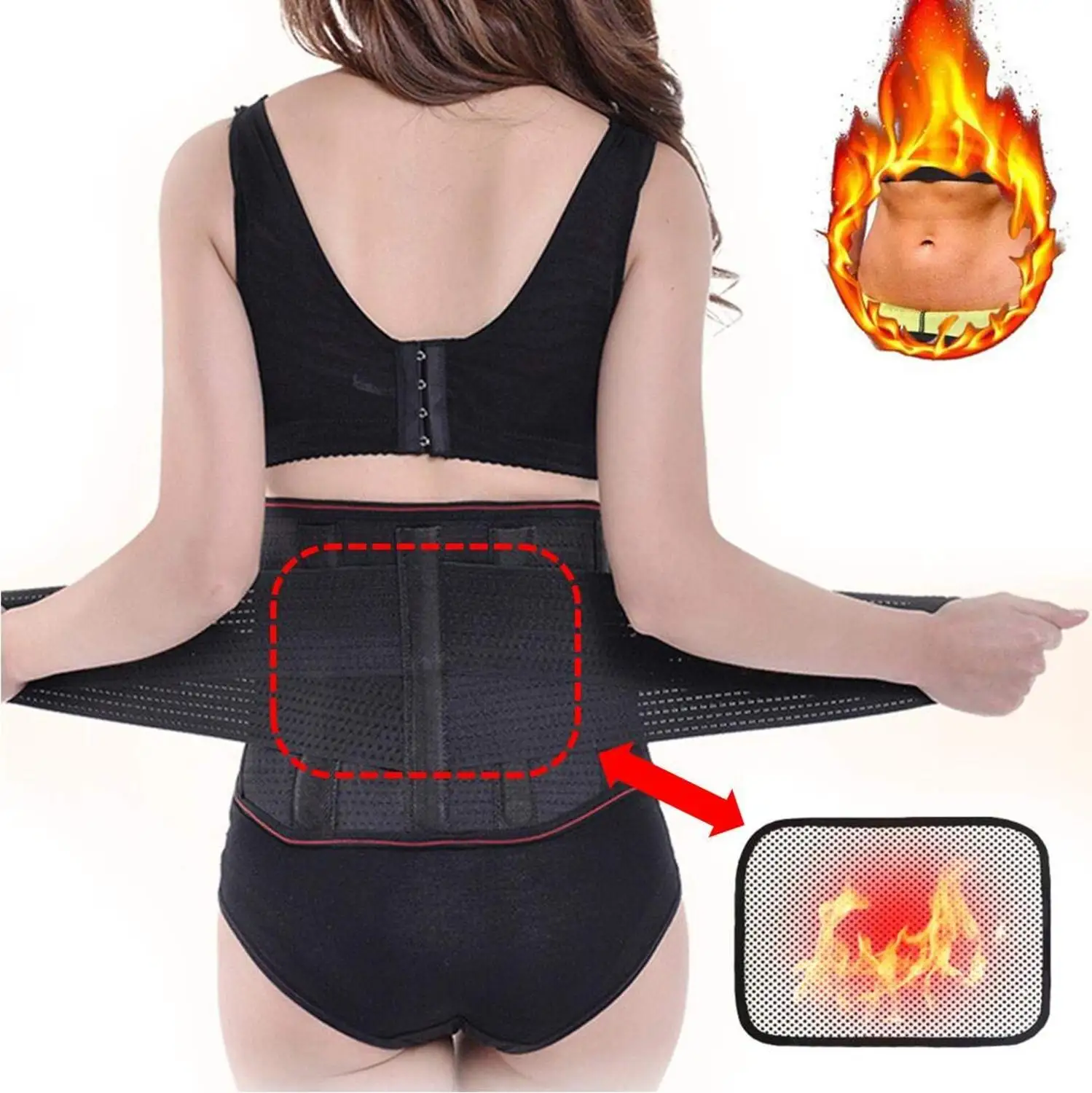 Unisex Tourmaline Back Waist Support Self-heating Warmer Lumbar Brace Belt Double Pull Strap Lower Pain M-XXL Free Shipping | Красота и
