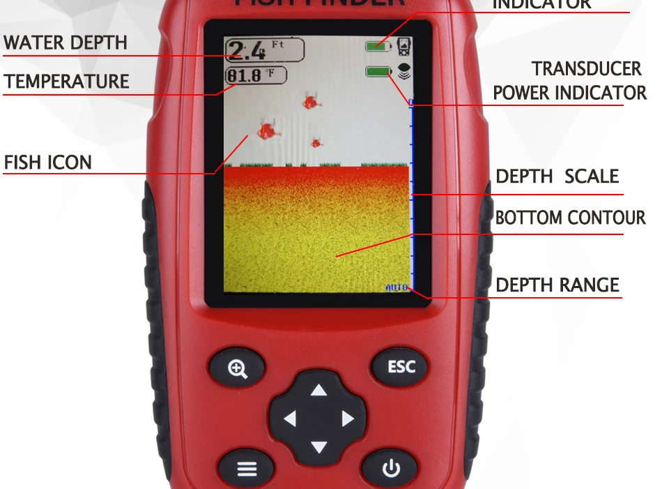 Русский и английский меню XF88 беспроводной рыболокатор портативный гидролокатор озеро море контур термометр эхолот