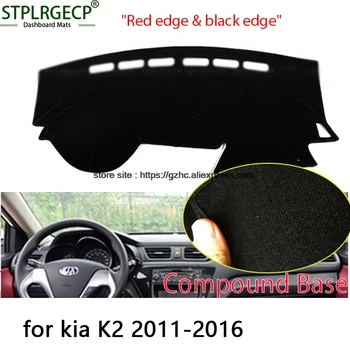 

StplrgeCP For Kia K2 2011-2016 double layer Car Dashboard Cover Avoid Light Pad Instrument Platform Dash Board Cover Sticker