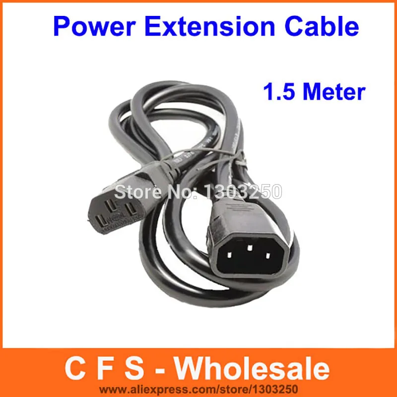 1pcs IEC Mains Power Extension Cable C13 to C14 PC Monitor Cable Cord Power Kettle Lead UPS PC