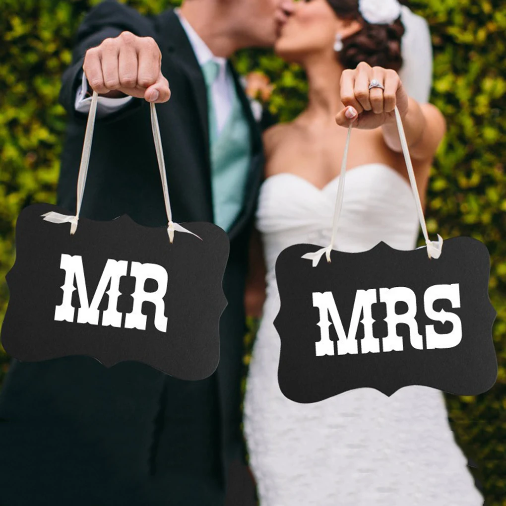 2 шт./компл. Mr Mrs надпись с буквами невесты жениха баннер сделай сам декор фото