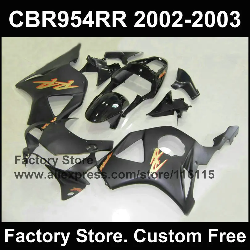 7 подарков матовый черный мотоцикл Обтекатели для HONDA CBR900RR 2002 2003 fireblade CBR 954 RR 02 03 деталь обтекателя|fairings for