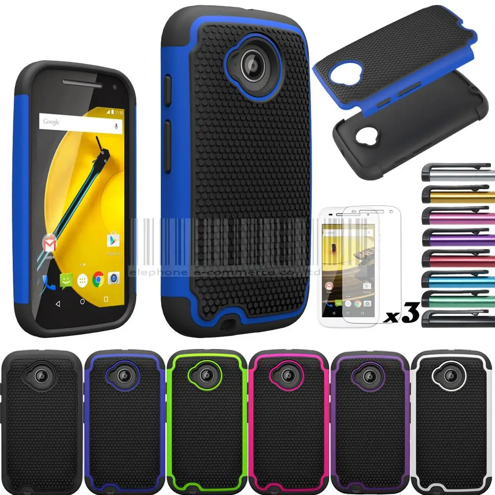 Back Cover For Moto E2nd Gen, Rugged Heavy Duty Impact Hybrid Case