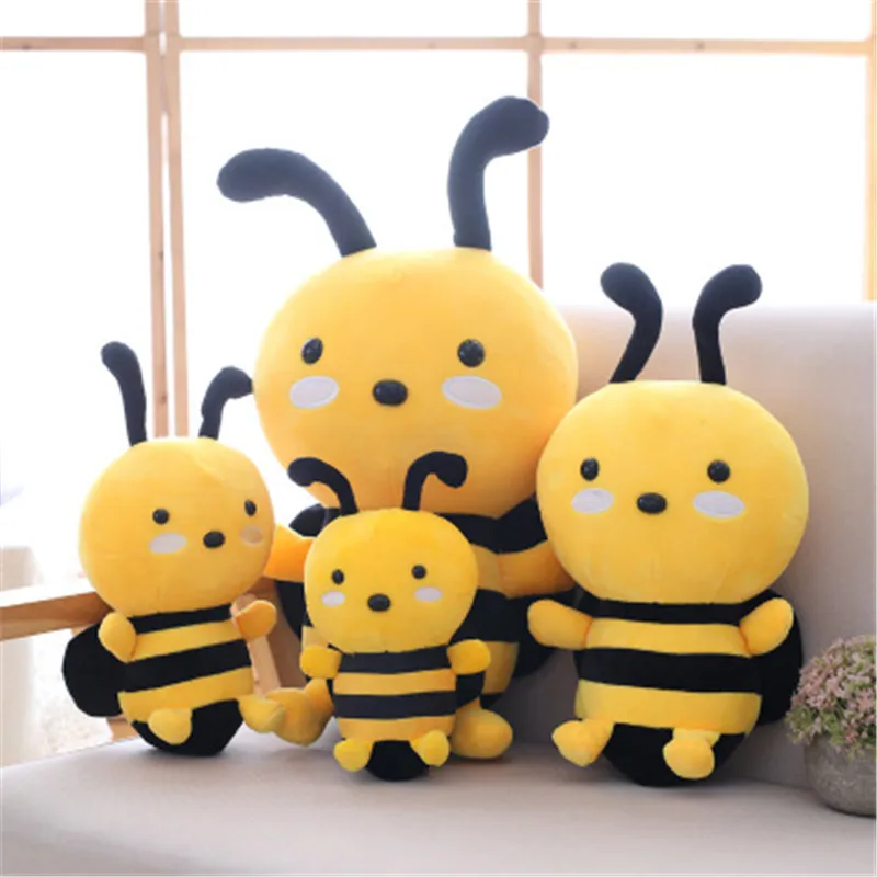 

1pc 20/25/30cm Cute Little bee Doll Plush Toy Animal Simulation Cartoon Modelling Soft Stuffed Child kid Gifts Home Decor