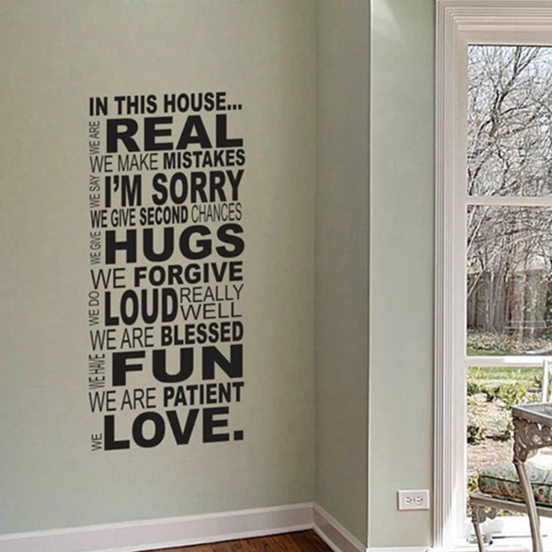 ebay hot selling free shipping family wall quotes "In This House" Vinyl